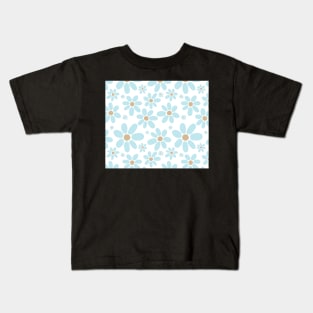 Light blue flower pattern Kids T-Shirt